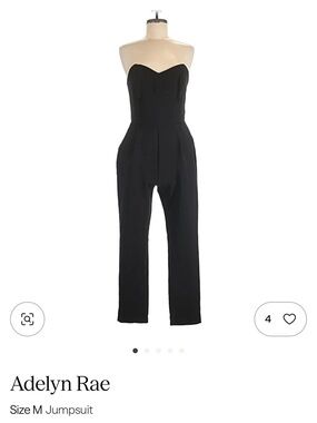 Adelyn Rae Black Strapless Sweetheart Jumpsuit